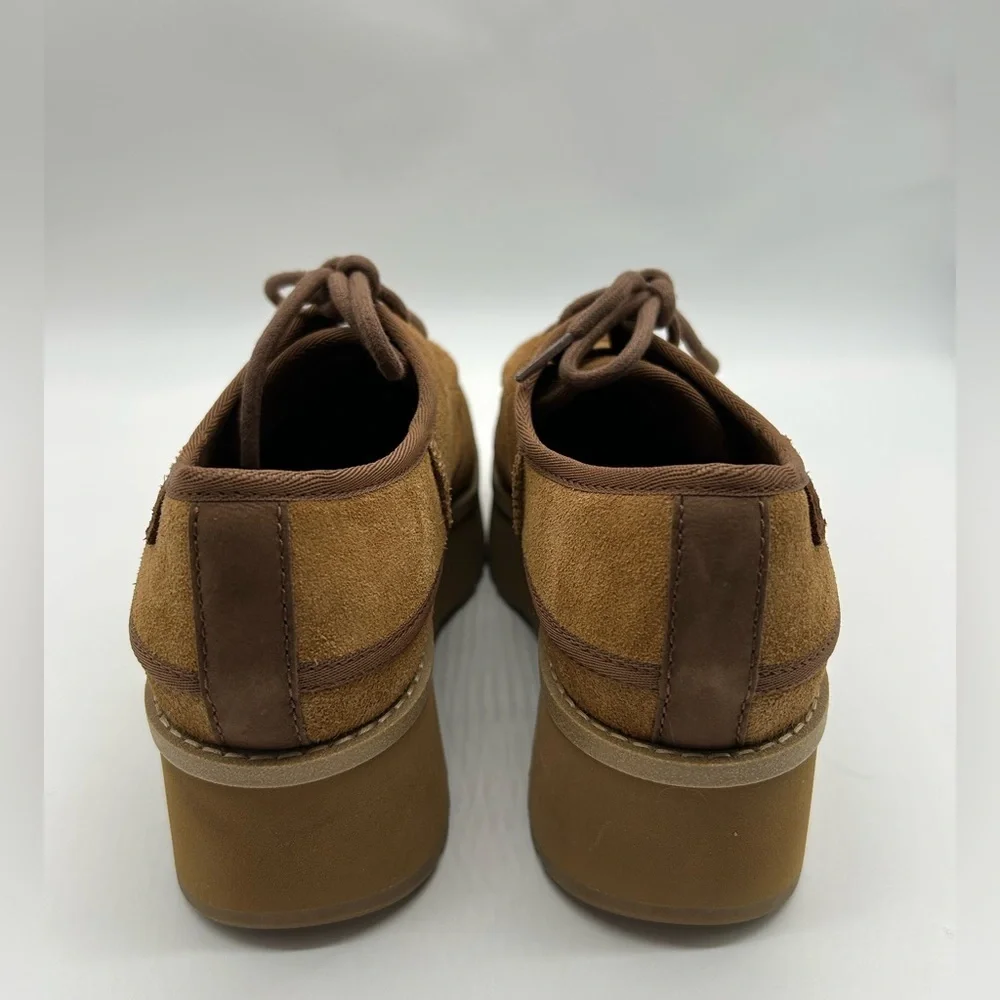 UGG Women’s Suede Platform Oxford Shoes – Chestnut Brown New Without Box Sz 12